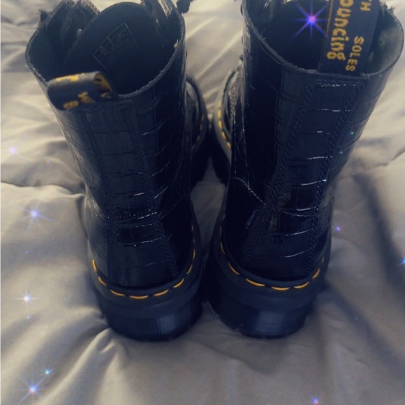 Dr. Martens Black Croc Combat Boots - Picture 8 of 8
